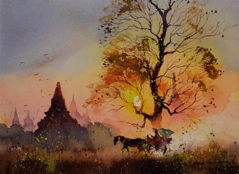 Sunset Scenery at Bagan